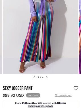 Multicolor Metallic Pleated SEXY JOGGER PANT
